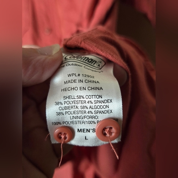 Men's Coleman Short Sleeve Button Down Shirt, Size Large - Picture 4 of 4